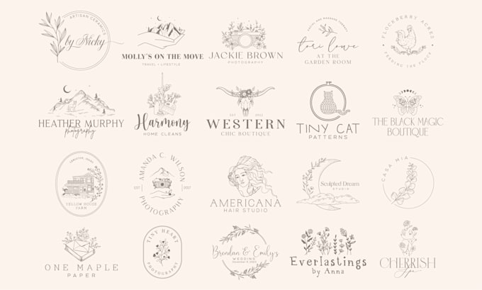 design custom hand drawn or floral logo
