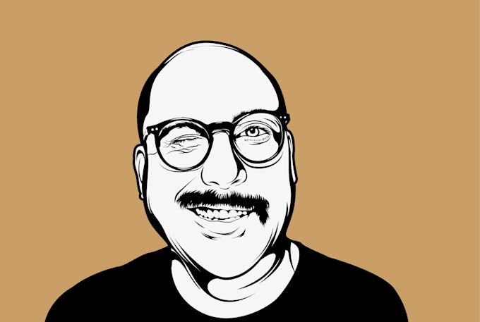 draw black and white vector portrait,silhouette or line art