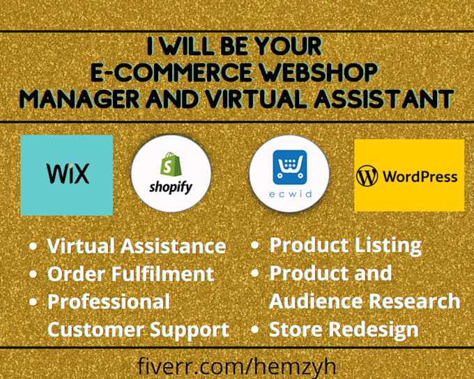 build, manage, design, virtual assist your wix, shopify website or store