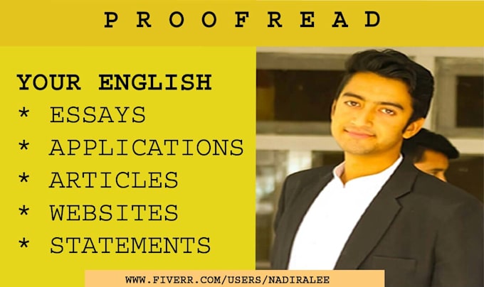 proofread english essay, application, article or website