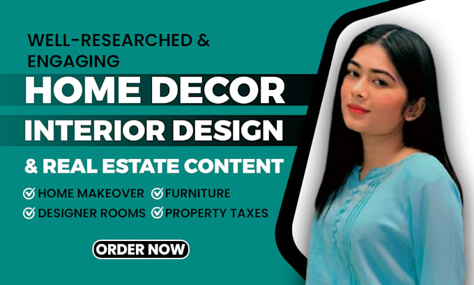 write SEO home decor, interior design, and real estate blogs