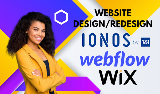 design and redesign ionos webflow or wix website