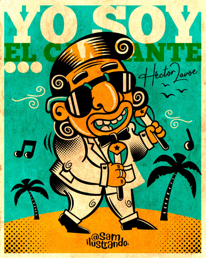give you a vector retro poster