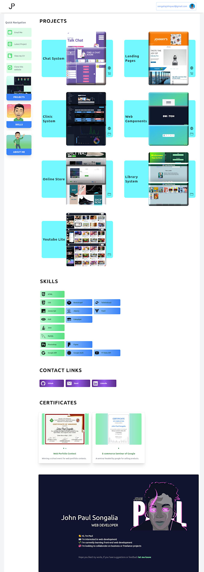create your personal website portfolio
