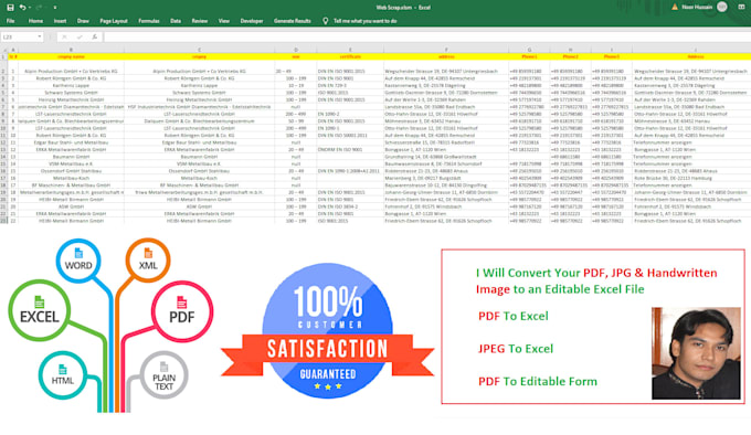 convert, PDF, jpeg, scanned documents to excel and word