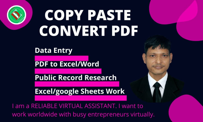 I will copy paste and data entry according to your requirements
