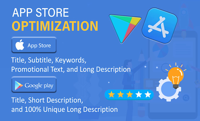 write aso optimized description to rank apps or games in play store, apple store