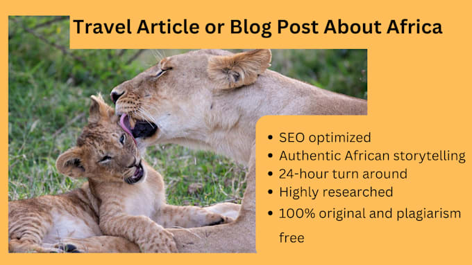 write captivating seo travel articles about africa