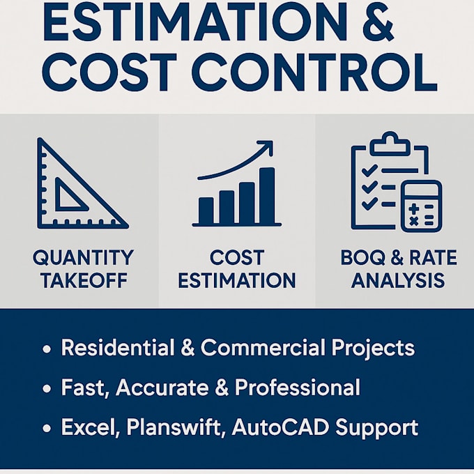 be your professional quantity estimator and cost controller