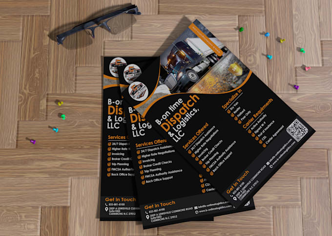 do any trucking dispatching logistics freight broker flyer
