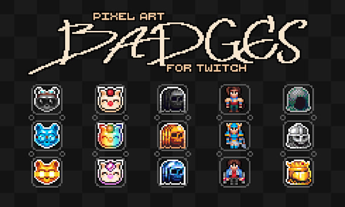 create twitch sub badges in pixel art style
