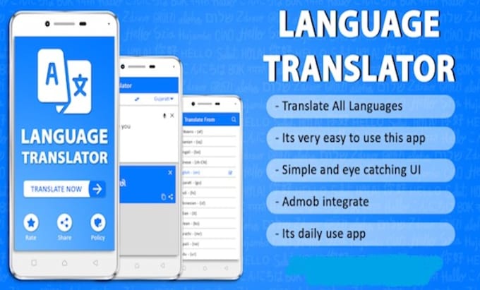 develop language translator android application and website