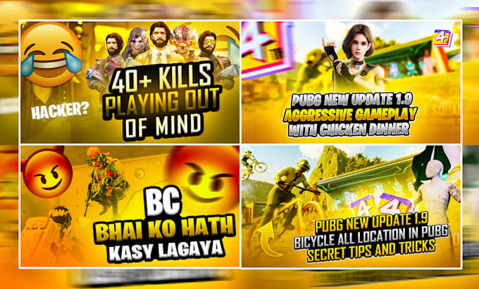 professional gaming thumbnails and youtube thumbnails