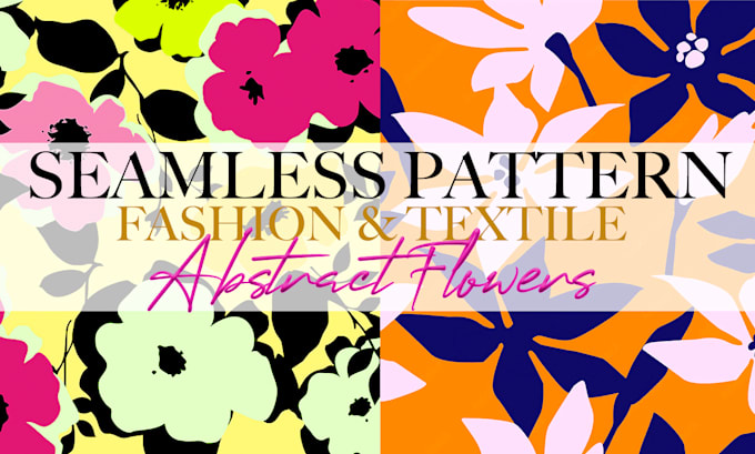 design seamless pattern textile prints abstract flowers