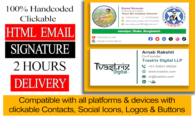 create email signature HTML, clickable HTML email signature