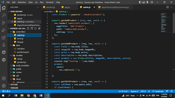 be your back end developer using node js,express js, mongodb