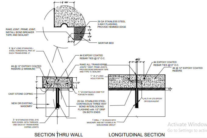 draft windows doors railings and coping stone shop drawings