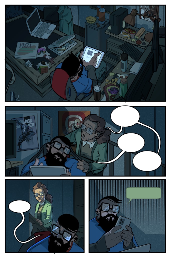 draw a cartoonish comic page