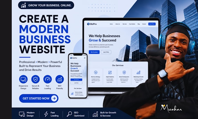 create a modern wordpress website for your business with elementor