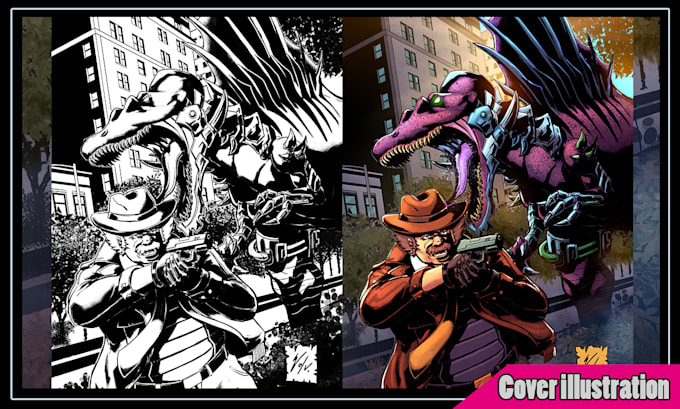 draw and color your comic book story cover art