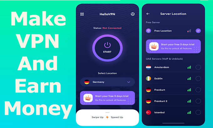 develop high quality VPN app with user friendly admin panel