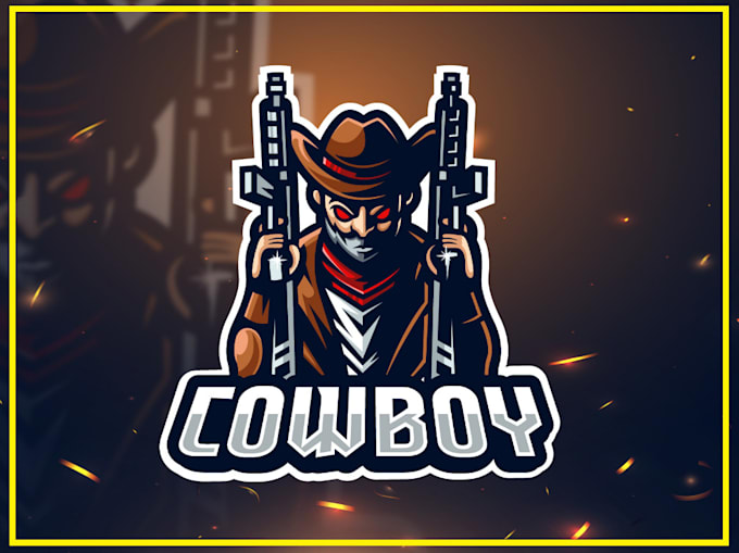design awesome cowboy esport mascot logo design
