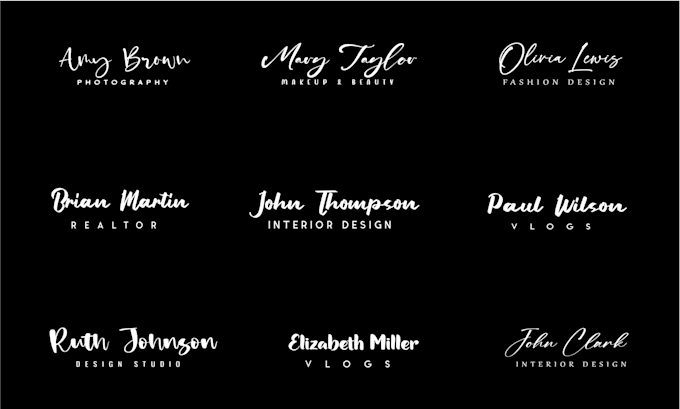 design a signature logo for photography, vlog, designs etc