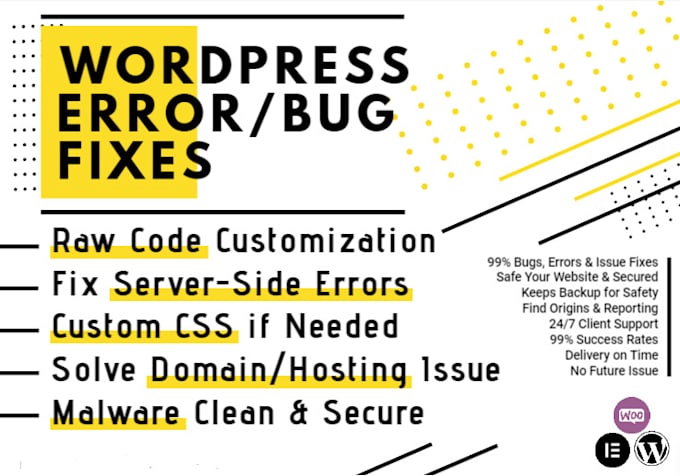 fix bugs, errors and issues of wordpress website