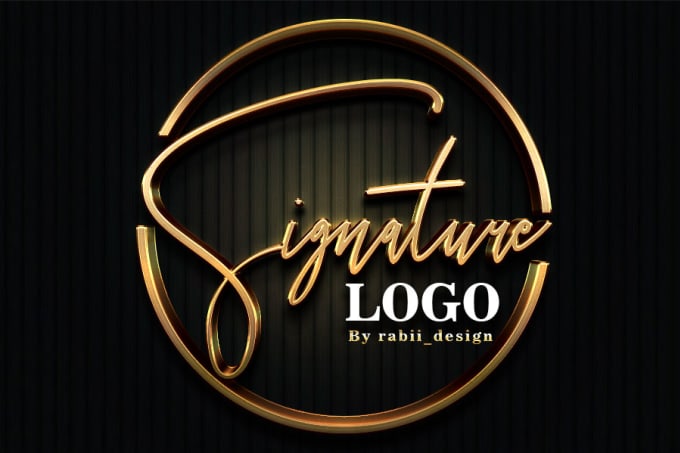 concevoir le logo de signature en or 3d en 12 heures