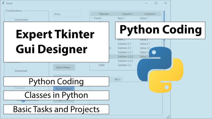Do any python programming tasks with classes, tkinter gui by ...