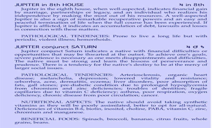Provide you a 50 pages medical astrology report by ...