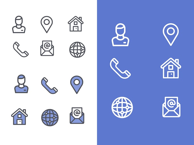 design unique elegant modern custom icons set design