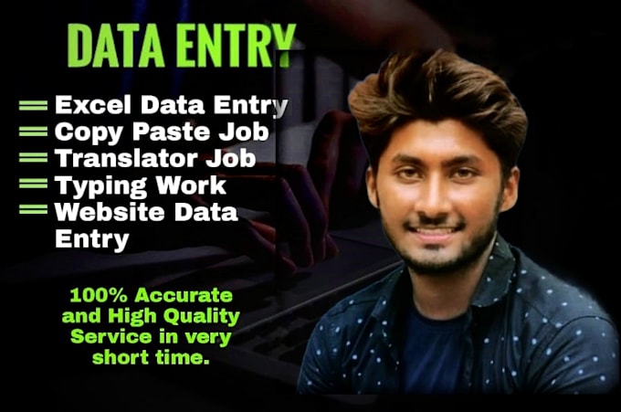do data entry in very short time professional english transcriber