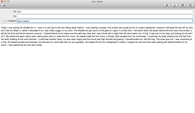create a status story for your facebook