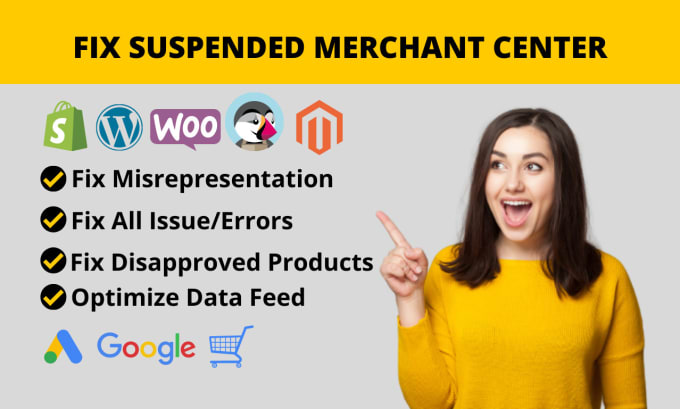 Hire a freelancer to fix google merchant center suspension and misrepresentation issues