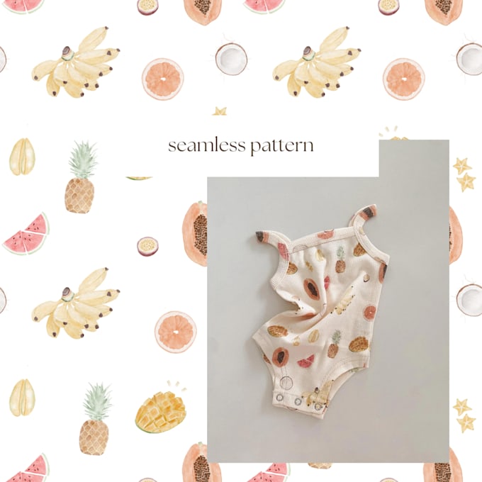 create a cute seamless surface pattern for fabric, stationery or branding