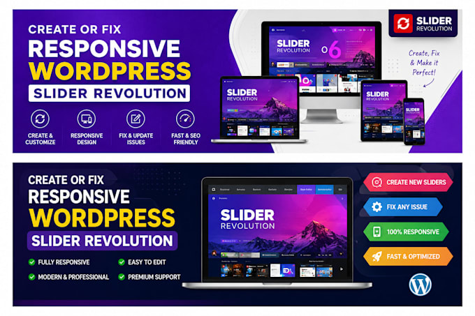 create or fix responsive wordpress slider revolution