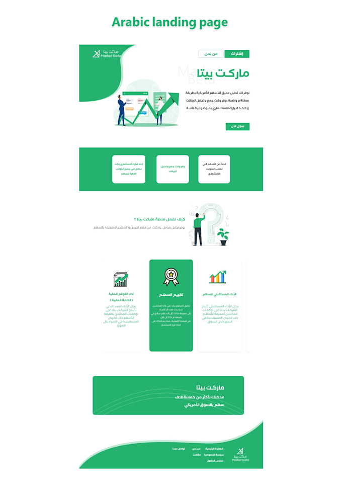 create an arabic landing page