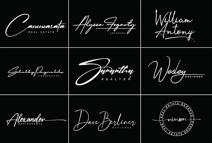 do handwritten calligraphy initial elegant signature logo