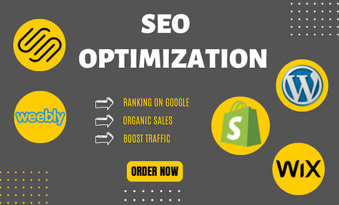 do SEO for shopify, wordpress, wix, weebly and squarespace