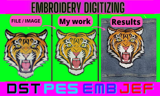 do embroidery digitizing or any file conversion into dst pes