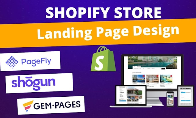 do shopify landing page, product page design with pagefly, shogun, gempage