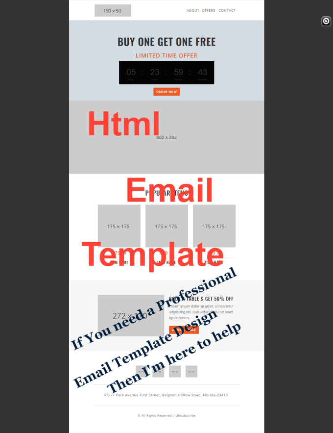 do a professional email template for you