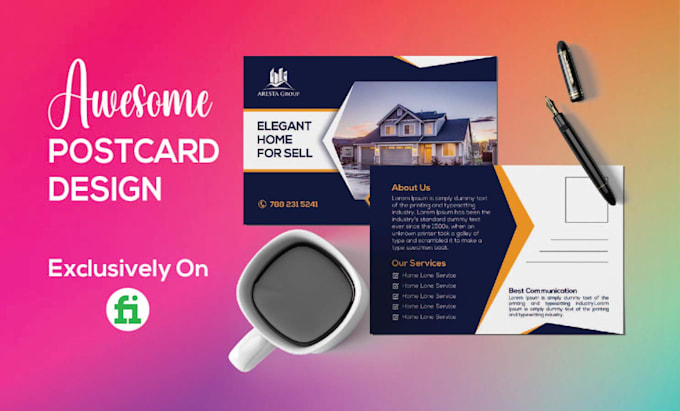 design real estate, postcard, rack cards, flyer