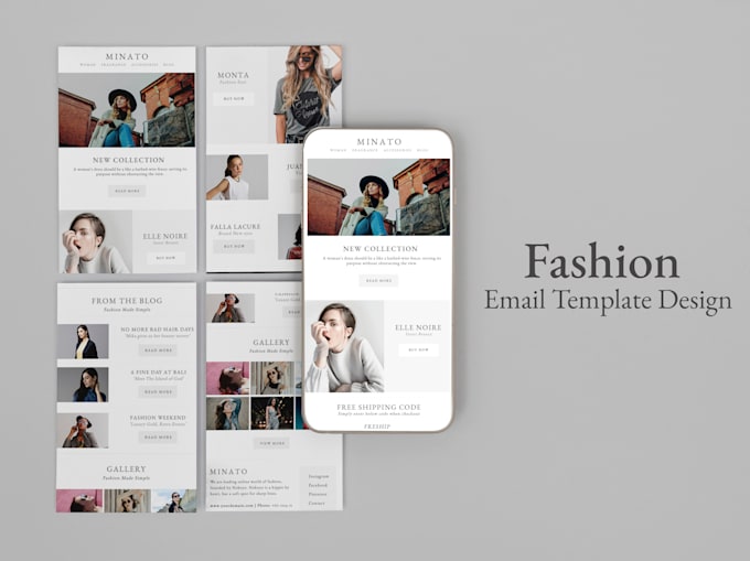 design mailchimp and klaviyo email template or newsletter