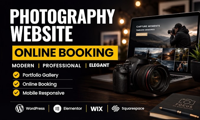 design a photography website with booking and gallery