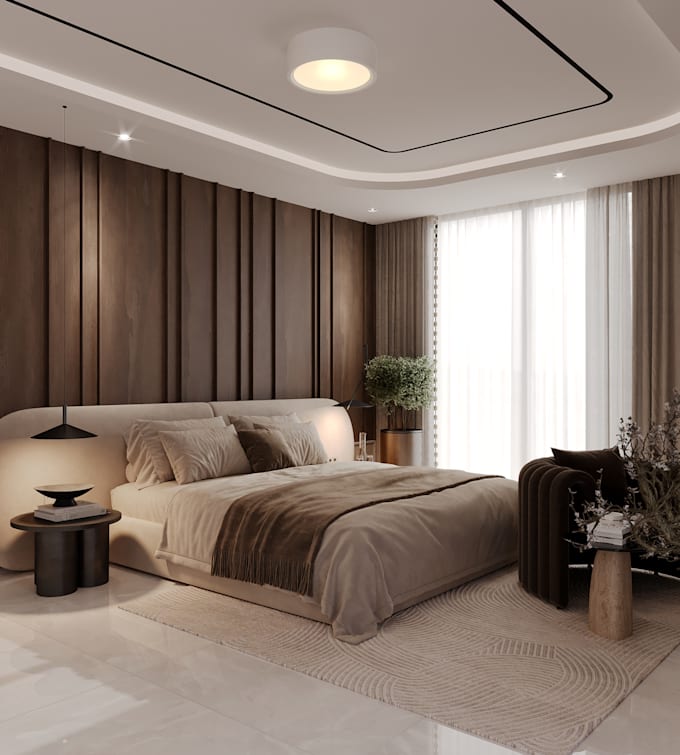 design and render beautiful interior bedroom design