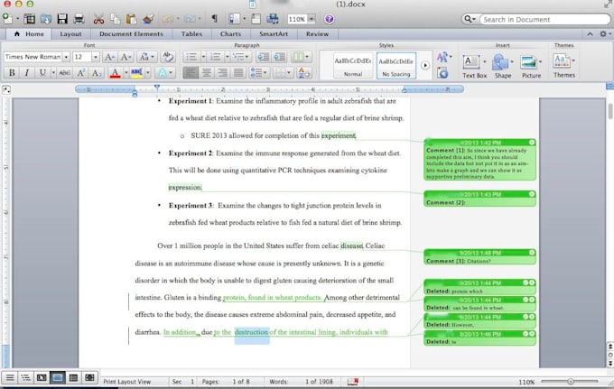 edit or proofread a 400 word document