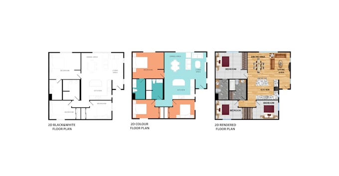 create 2d floor plan, 3d floor plan, colored plan quickly