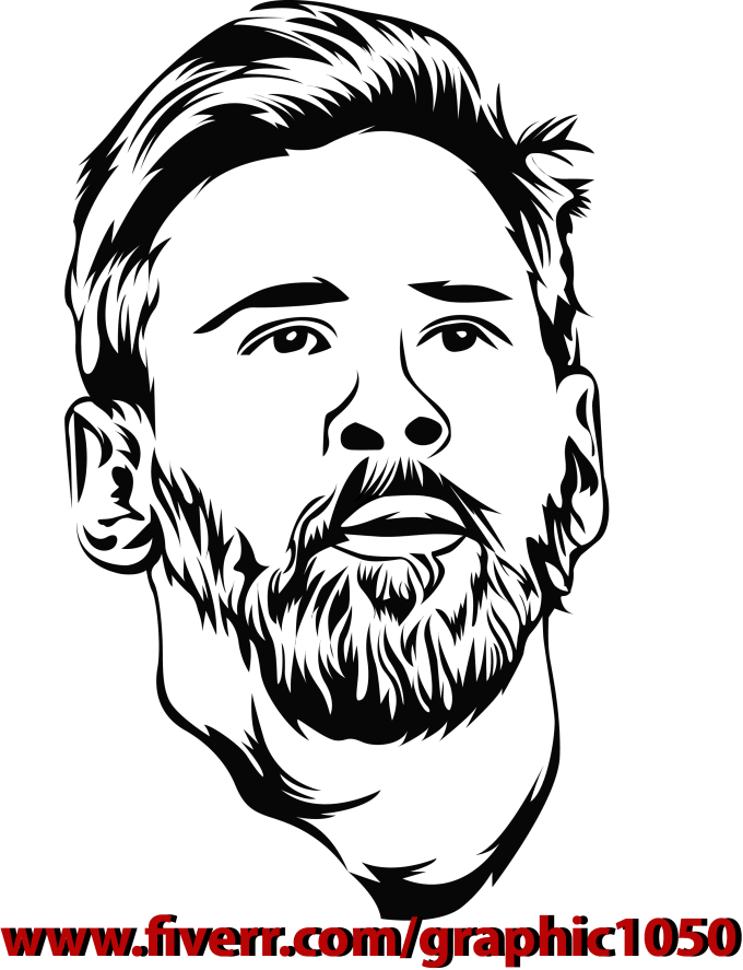 Draw vector art portrait black and white or line art by Graphic1050 ...